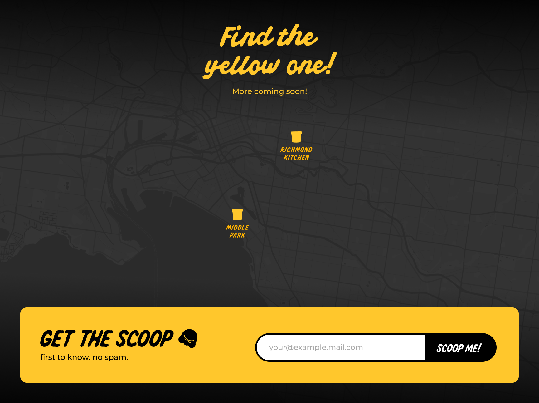 Melbourne stockist map with Richmond and Middle Park pins